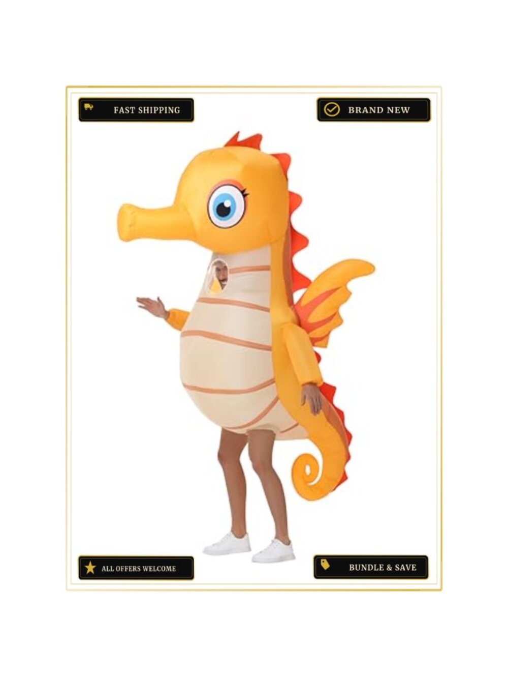 Inflatable Seahorse Costume Adult Blow Up Halloween Cosplay Fancy Dress